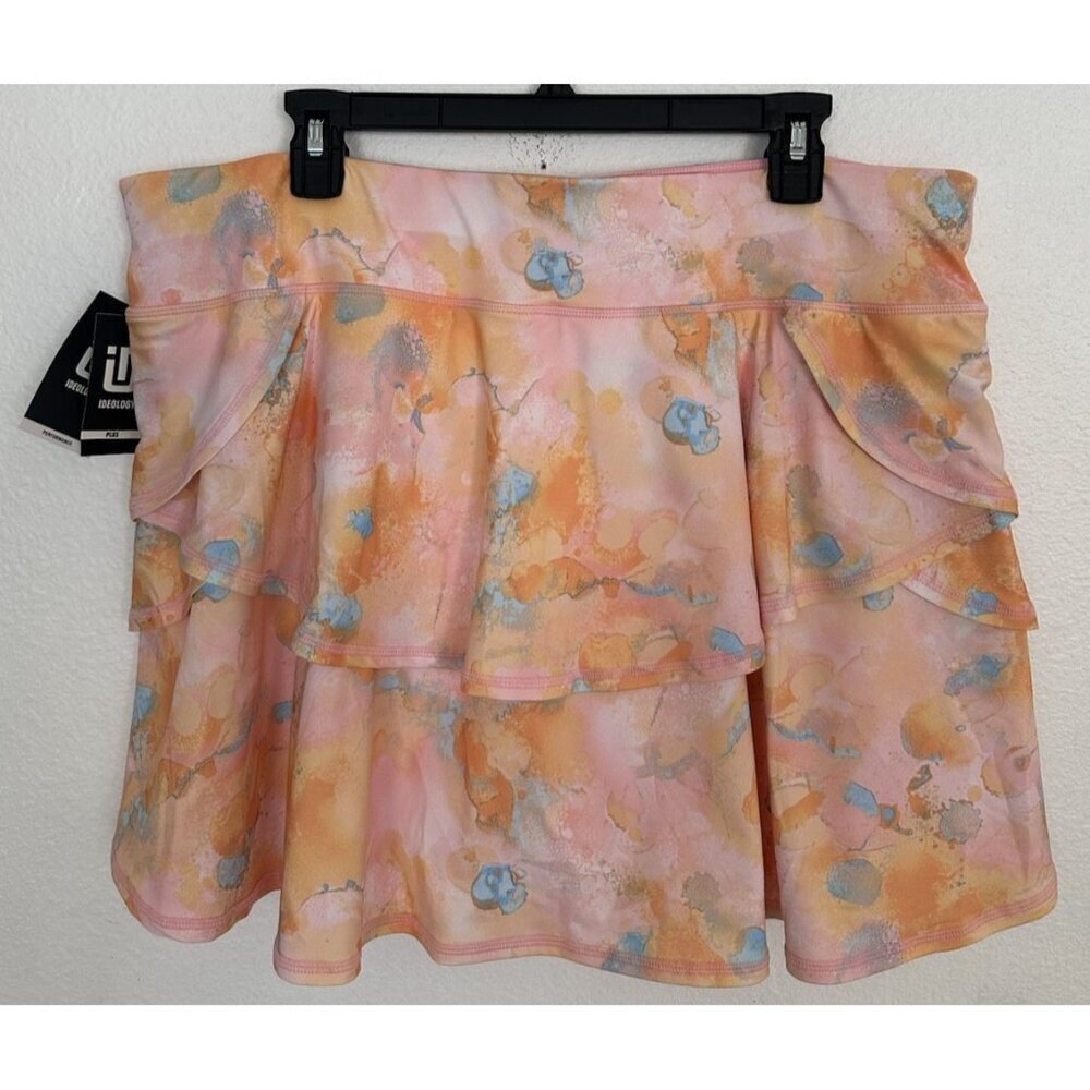 ID Ideology Plus Size Dreamy Bubble-Printed Tiered Flounce Pull-on Skort Pink - Picture 5 of 16